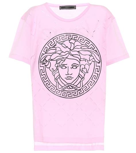 versace pink logo t shirt|versace graphic t shirts.